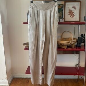 Geoffrey beene sportswear vintage 100% silk pleated pinstripe pants
